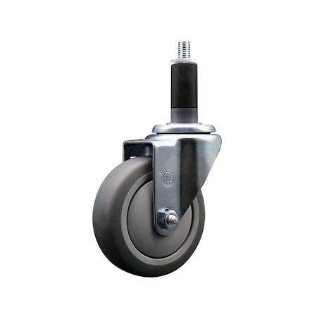 Service Caster 4'' Thermoplastic Rubber Wheel Swivel 1-1/8'' Expanding Stem Caster SCC-EX20S414-TPRB-118